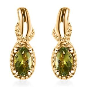 New, Not Worn, Calabar Green Tourmaline Stud Earrings